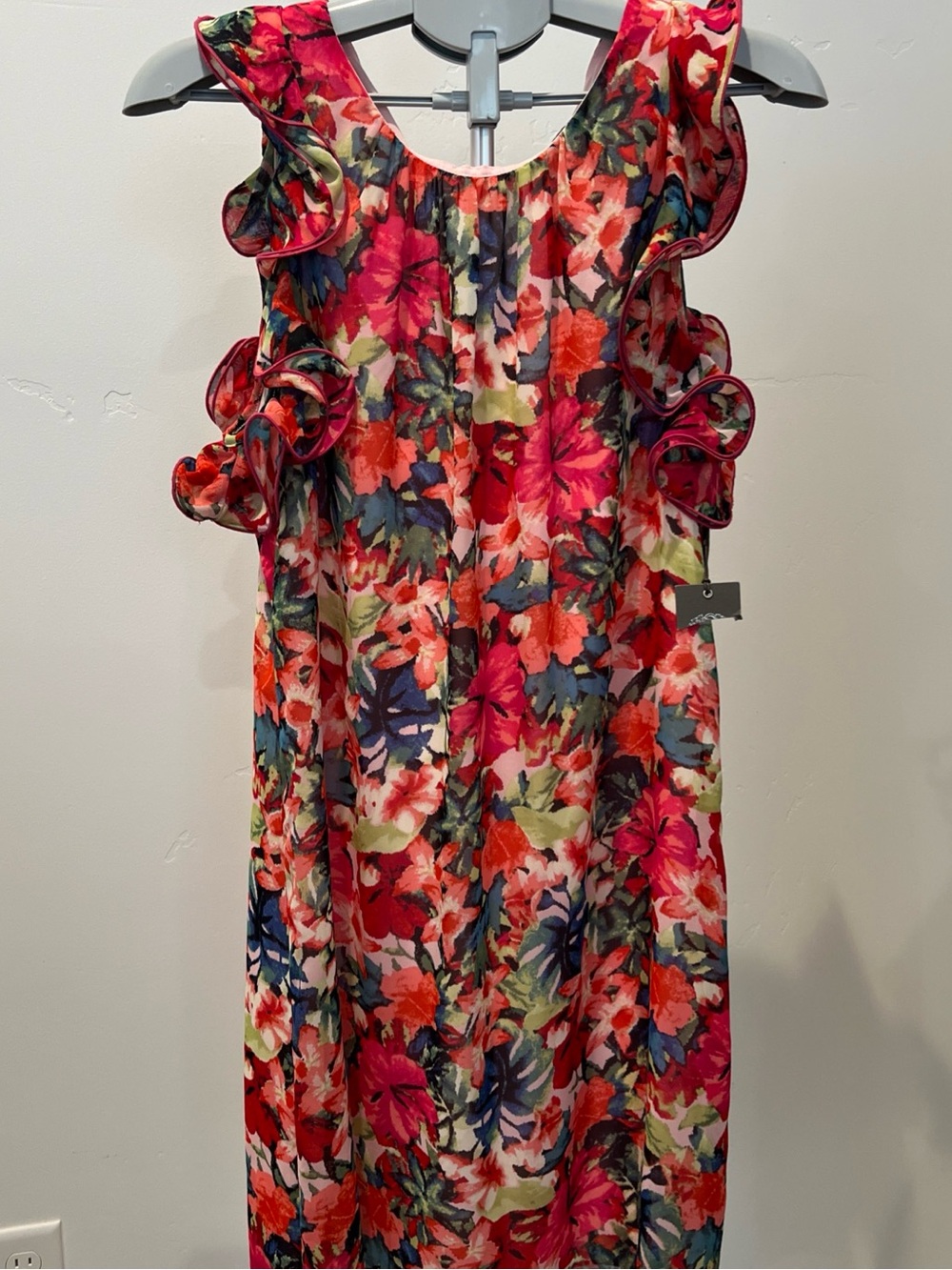 NEW Vince Camuto Floral Ruffle Sleeve Dress - Pink Multi Women’s size 12 flowy